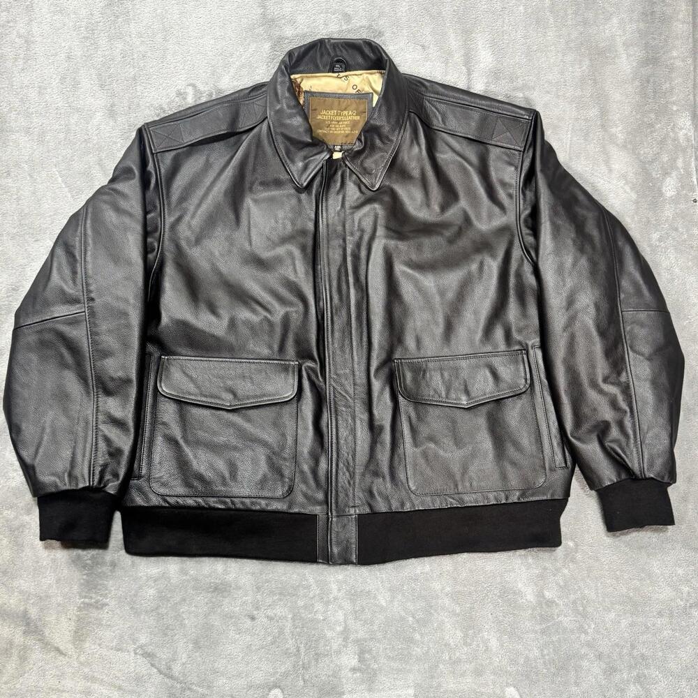 Vintage Flyer’s Leather Bomber‎ Jacket Type A-2 US Army Air Force Mens 4XL 8415